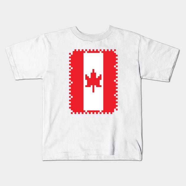 Flag of Canada - Pixel Post Stamp Kids T-Shirt by outofthepixel